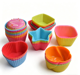 Moule à muffins en silicone écologique personnalisable en gros, moule à cupcakes, outil à fondant, moule à gâteau de forme personnalisée, couleur sur mesure - Product Image 4