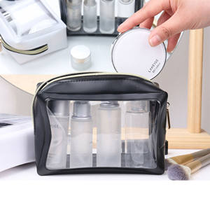 Sac de toilette transparent en vinyle imperméable avec fermeture éclair personnalisé avec logo, sac de plage, sac cosmétique, sac de toilette en TPU PVC transparent - Product Image 5