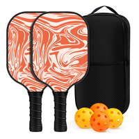 Raket Pickleball Fiberglass Logo Kustom, Disetujui USAPA & Tahan Lama, Pilihan untuk Penggunaan Luar/Dalam Ruangan, Latihan, Grosir