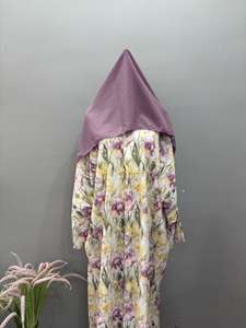 طقم عباية وشال مفتوحة من الأمام بتصميم كيمونو، إصدار شالوت لصيف ورمضان وعيد 2025، لباس يومي للنساء المسلمات بطبعة زهور محتشمة - Product Image 6