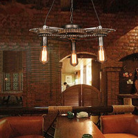 Luminaire suspendu de style industriel vintage, lustre en forme de tuyau steampunk pour bar, restaurant, maison