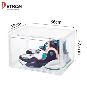 Custom Clear Plastic Shoebox Acrylic Shoe Display Case Container Store Case With Logo Sneaker Box