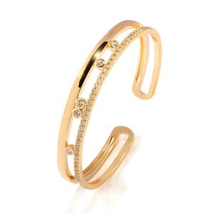 Rakol กำไลข้อมือแฟชั่นสตรีดูไบดอกไม้ BP2219สร้อยข้อมือกลวงกำไลข้อมือสตรี - Product Image 3