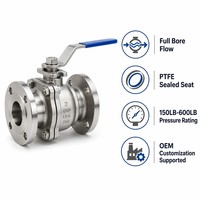 Válvula de Bola con Brida de Acero Inoxidable de 2 Piezas, ANSI 150, Resistente al Fuego, Alta Presión, Certificación CE, para Sistemas de Aceite, Gas y Agua, Directo de Fábrica