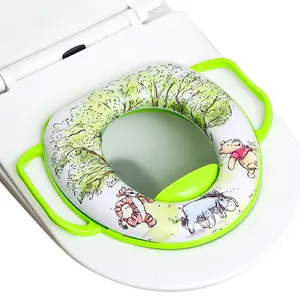 Boys And Girls Baby Inflatable Plastic Soft Cushion Padded Toilet Potty Training Seat Handle Cover Children Toilet Trainer
