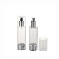 Bouteilles vides de lotion pour le visage en argent de 80ml, 100ml, 120ml, flacon cosmétique de luxe sans air avec pompe