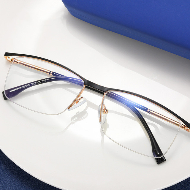 2022 Wholesale Metal Optical Spectacle Frames for Man Half Frames Optical Anti Blue Light Eyeglasses Frames Optical Glasses
