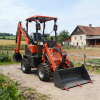 Chargeuse-pelleteuse diesel chinoise JX Yanmar 4 roues Euro 5/Moteur EPA Pompe hydraulique et boîte de vitesses ENERPAC Garantie 1 an Petite mini
