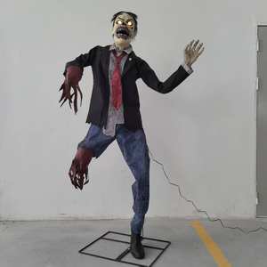 زومبي متحرك للهالوين مع إضاءة LED، ديكور شبح متحرك مخيف للحدائق الترفيهية والمنازل المسكونة - Product Image 2