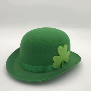 Men Hip Hop Stylish Wool Felt Bowler Hat Green - Product Image 2