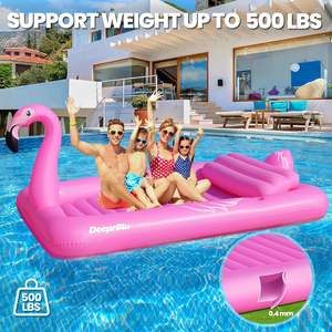 Nouveau lit flottant extérieur piscine chaise longue <span class=keywords><strong>flamant</strong></span> <span class=keywords><strong>rose</strong></span> bronzage piscine protection solaire baignoire porte-gobelet lit d'eau - Product Image 3