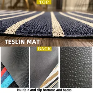 Tapis d'entrée Teslin anti-dérapant commercial personnalisé épais intérieur extérieur PVC tapis à boucle sol utilitaire paillassons