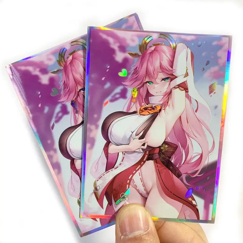 사용자 정의 홀로그램 보드 게임 사진 매트 Yugioh Mtg 매직 카드 표준 소형 인쇄 아트 카드 슬리브