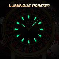 Montre pour homme LIGE 89161, cadran rotatif, thème Las Vegas Roulette, montre de bureau, étanche, lumineuse