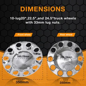 Lug Hub Bìa 4 Front & 2 Rear Bộ Dụng Cụ Hoàn Chỉnh ABS Chrome Trục Bìa Cho Bán Xe Tải Volvo Peterbilt Kenworth Freightliner Mack