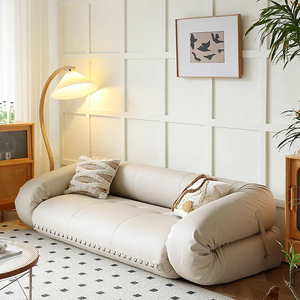 ATUNUS Mobili da Soggiorno Divano Letto Pieghevole <span class=keywords><strong>Giovannetti</strong></span> a Forma di Kayak Divano Reclinabile e Trasformabile in Pelle - Product Image 1