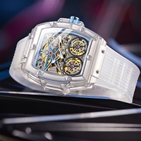 ON6828 ONOLA Montre haut de gamme pour homme, sport, mode, plastique transparent, creuse, entièrement automatique, mécanique, étanche