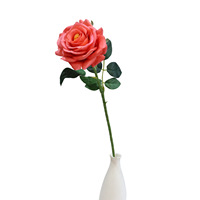 Rose artificielle en gros, toucher humide et réaliste, tige unique, pour mariage, décoration maison et fête