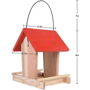 Уличный подвесной декоративный домик для птиц, деревянная кормушка для птиц