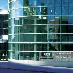 Revêtement extérieur bon marché Façade mur rideau en verre panneau de verre trempé profilés en aluminium mur-rideau en araignée - Product Image 1