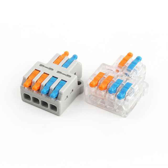 D2-4 2 in 4 Out Mini Fast Wire Connector Compact Plug-in Home Wiring 0.08-4.0mm Universal Terminal for Cable Splicing DIY GO