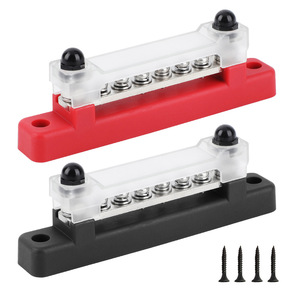 บล็อกขั้วต่อสกรู 6 ทาง 5 ทาง 150A บัสบาร์ทองแดงพร้อมฝาครอบสำหรับสายไฟ RV - Product Image 4