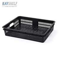 Étagère de présentation robuste en métal pour légumes et fruits avec paniers et grille en bois pour supermarché et magasin de détail