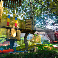 NetsTribe Aire de jeux d'aventure en corde et filet pour enfants, pour parcs forestiers extérieurs, centres de villégiature et hubs de divertissement familial