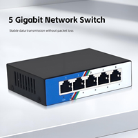 Commutateur Gigabit non géré Tshield ZX-G1005D à 5 ports 10/100/1000 Mbps 10 Gbps, montage mural/de bureau, Plug & Play pour réseau domestique/bureau