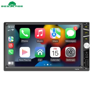 Bestree brand new 7 inch touch screen double 2 din screen car radio with carplay android auto mirror link car mp5 player BT USB