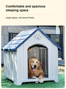 บ้านสุนัขพลาสติกกันฝน กันแดด เป็นมิตรกับสิ่งแวดล้อม ใช้ได้ทุกฤดู สำหรับกลางแจ้ง ประกอบง่าย ที่พักสัตว์เลี้ยง สำหรับสุนัขขนาดใหญ่ - Product Image 6