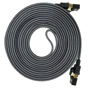 Grey 30AWG Gold-Plated RJ45 Connector Flat CAT8 SFTP <b>Cable</b> with PVC Jacket <b>Ethernet</b> Networking CAT 8 <b>Ethernet</b> <b>Cable</b> - Product Image 1