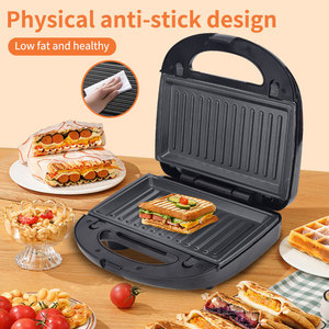 Machine à sandwichs multifonctionnelle 10-en-1 avec plaques amovibles, gaufrier, machine à beignets, crêpière, grill électrique antiadhésif pour <span class=keywords><strong>petit</strong></span>-déjeuner - Product Image 3