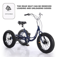 Triciclo de 20 Pulgadas con Llantas Anchas y 7 Velocidades, Bicicleta de Nieve de Propulsión Humana para Adultos y Personas Mayores, Cesta Ancha, Cuadro de Acero de Alto Carbono, 32.4 kg, ¡Oferta!