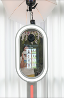 Kiosque photo tactile miroir 13,3 pouces avec éclairage RGB et ventilateur de refroidissement, installation facile pour mariages, fêtes, événements et entreprises de location