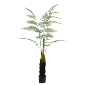 Foglie verdi di seta artificiale felce albero di plastica in vaso piante per interni o giardino decorazioni per la casa per natale o la laurea