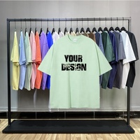 Camisetas de Gran Tamaño, Tejidas, 100% Algodón de Alta Calidad, con Impresión por Descarga y Bordado Personalizado