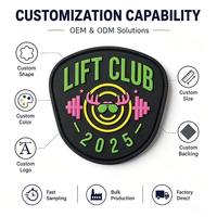Patch en silicone PVC personnalisé, rectangulaire, bleu et blanc, avec lettres en relief, souple, durable, imperméable
