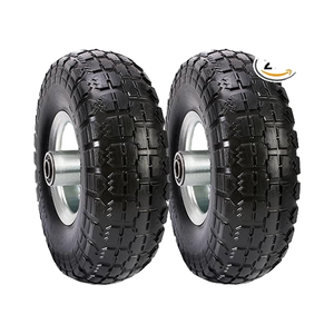 Solid Polyurethane Rubber Tyre Wheels 4.10/3.50-4 Flat Free Air Less Tires 5/8 Center Bearings Hand Truck/<b>Trolley</b> Outer Tire - Product Image 4