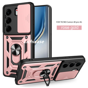 Lichicase Push Window Phone Cover para Tecno Camon 40 Premier 5G Rotate Ring Stand Car Magnetic Case - Product Image 4