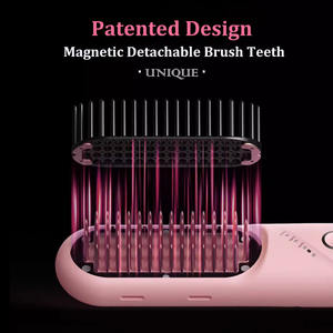 Peigne Lisseur Portable Sans Fil Chauffant avec Dents en Acier Inoxydable Noir+Blanc et Poignée en Plastique Durable pour - Product Image 3