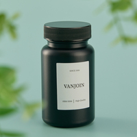 Bouteilles de capsule en plastique HDPE noir mat de qualité alimentaire 100 120 150 250 ML emballage de médecine de soins de santé stock prêt
