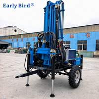 Plateforme mobile de forage de puits d'eau, machine de forage de puits profonds de 300 m avec tuyaux de forage et trépans