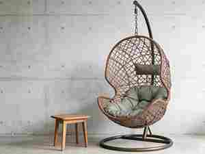 Fauteuil suspendu en <span class=keywords><strong>rotin</strong></span> à siège unique, best-seller, avec support en métal, <span class=keywords><strong>pour</strong></span> jardin, intérieur et extérieur, fauteuil œuf - Product Image 6