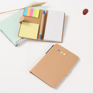 Blocs-notes adhésifs de couleurs assorties avec carte kraft et stylo – Offre spéciale – Blocs-notes adhésifs colorés - Product Image 1