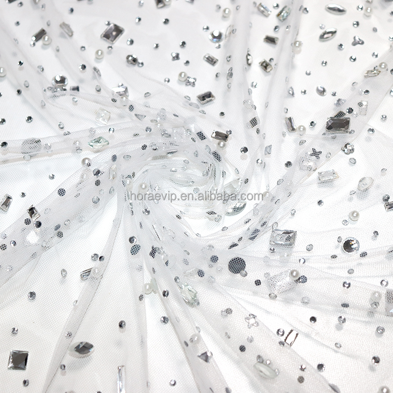 F013 Polyester Fashion Snowflake Pattern Crystal