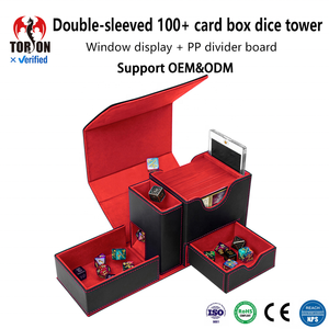   Caja de Cartas Personalizada con Cierre Magnético, 200 Compartimentos Laterales, de Cuero PU, con Torre para Dados, para Accesorios de Juegos de Cartas Coleccionables TCG - Product Image 1