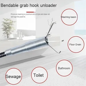 Herramienta de Limpieza Doméstica, Desatascador Flexible para Drenajes, Limpiador de Canaletas, Desatascador de Inodoros, Desatascador de Drenajes de Ducha, Cocina, Baño y Bañera - Product Image 3