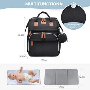Échantillon gratuit : Sacs à langer de voyage tendance – Sacs fourre-tout multifonctionnels pour bébé avec matelas à langer et étui pour sucettes, en gros - Product Image 4