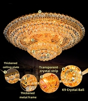 JYLIGHTING Plafonnier LED en Cristal Nordique Moderne de Haute Qualité, Suspension ou Plafonnier Affleurant en Cristal